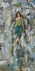 Lady in Green - 45 x 92cm (Oil on Canvas)