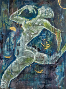 Figure in Space - 120 x 90 cm (Oil on Canvas)